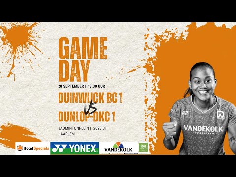 BC Duinwijck - Dunlop-DKC, baan 1 (Eredivisie badminton, 28-09-2025)