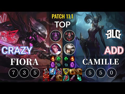 RW Crazy Fiora vs BLG ADD Camille Top - KR Patch 11.1