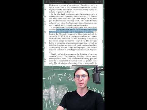 Video thumbnail for Dr. Blitz peer-review episode on classical-quantum systems breaking conservation laws