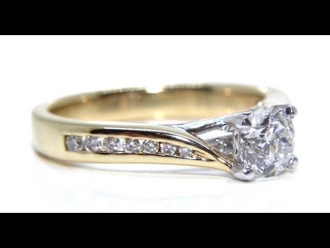 18ct Gold Channel Set Twist Diamond Engagement Ring 0.86ct