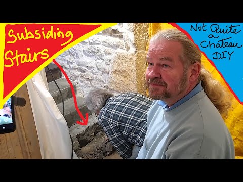 Not Quite a Chateau DIY 341 - Dangerous stairs are subsiding - Tony, Patrick & Stuart to the rescue