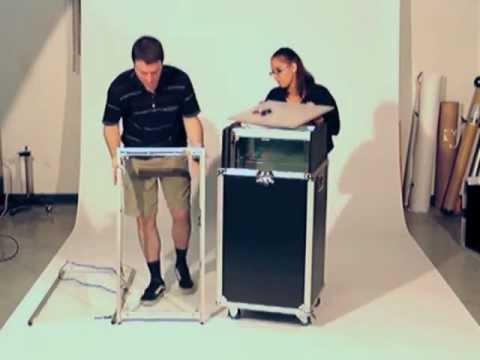 Portable Trade Show Display Case | Black Showcase with 6 LED Lights | Displays2Go