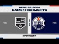 NHL Game 1 Highlights | Kings vs. Oilers - April 22, 2024