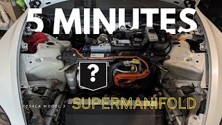 Tesla Model 3 Supermanifold Replacement in 5 minutes. Time Lapse