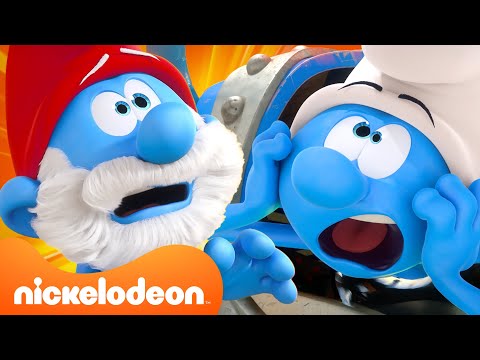 Handy and Papa Smurf Stop a Robot! 🤖 | The Smurfs | Nickelodeon UK