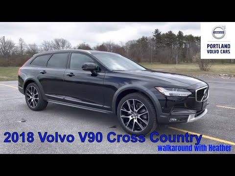 Certified Pre-Owned 2018 Volvo V90 Cross Country in all Black / Walkaround with Heather