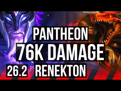 PANTHEON vs RENEKTON (TOP) | 76K damage, 7k gold comeback | KR Master | 26.2