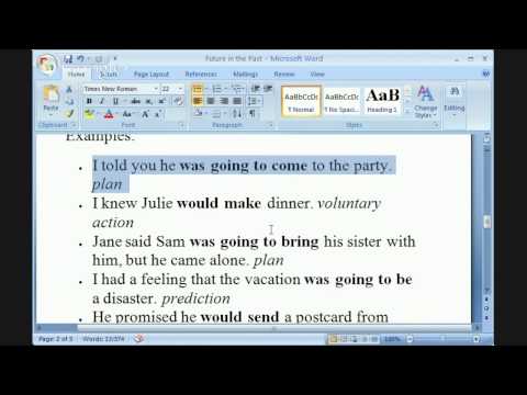 Grammar - Future in the Past