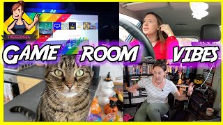 BEHIND THE SCENES The Game Room at night!! Neon Setup!