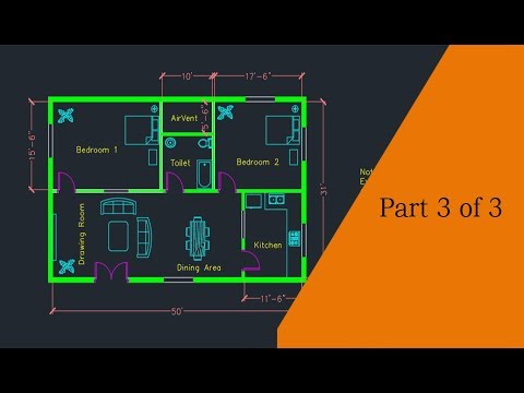 Einen einfachen Grundriss in AutoCAD erstellen: Teil 3 von 3