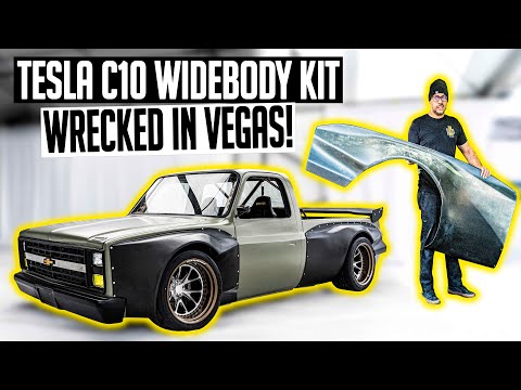 Twin Tesla Swapped Chevy Squarebody Takes on SEMA 2021 - Electric C10 Ep. 22