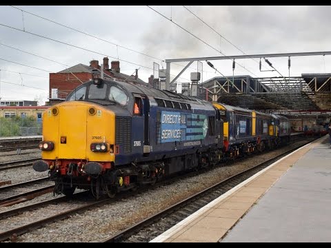 37605+20303+20305+57007 erupt out of Crewe with thrash and clag.