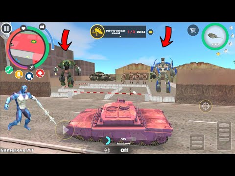 Rope Hero: Vice Town (Spawn a New Pink Tank and Stuck on Sky)Tank on Army - Android Gameplay HD