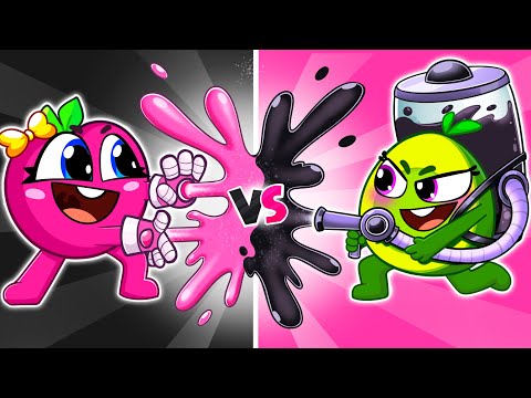 Pink vs Black Challenge 💖🖤 Learn Colors for Kids 🌈 Kids Songs and Nursery Rhymes