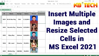 Excel 👉 How to Insert Multiple Images and Resize Selected Cells in Microsoft Excel 2021