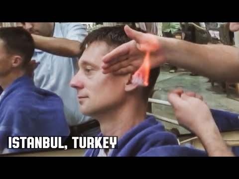 The Turkish Istanbul Grand Bazaar Barber Shop Haircut...