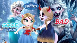 Bad Elsa Kills Good Elsa ||My talking Angela 2 vs bad elsa vs good else #mytalkingangela2 #elsa