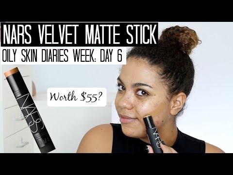 NARS Velvet Matte Stick Foundation Review Oily Skin | Oily Skin Diaries Week: Day 6 Video