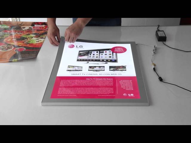 Vídeo relacionado con Caja de Luz LED Publicitaria Ultra-Delgada, Marco de Póster Retroiluminado con Diseño Extraíble, Pantalla LED Brillante para Pared, Escritorio o Colgar, Perfecto para Comercio, Cine, Restaurante, A4