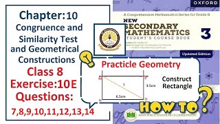 Exercise 10E Question 7, 8, 9, 10, 11, 12, 13, 14– (Geometry)  Complete solution – APS Math Class 8.