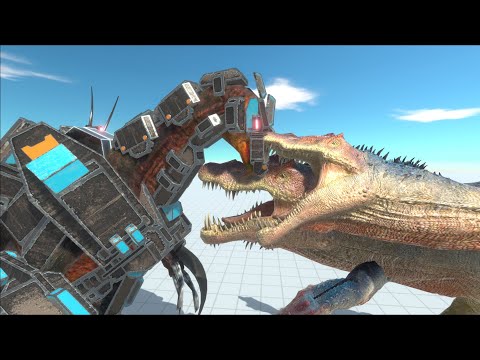 CYBORGTHEENZNIOSAURUS VS WORKSHOP UNITS EPIC BATTLES - ANIMAL REVOLT BATTLE SIMULATOR