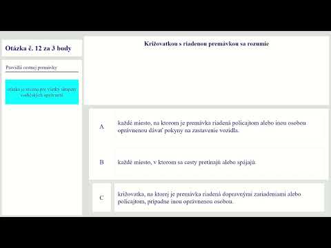 Autoškola ; Teoretická skúška ; Elektronické skúšobné testy ; TESTOVÉ OTÁZKY ; otázka 01 012