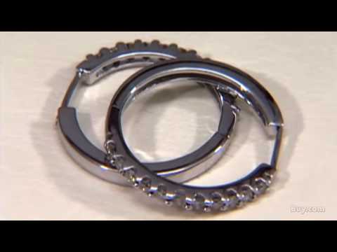 1/4ct Diamond Hoops set in 14K White Gold