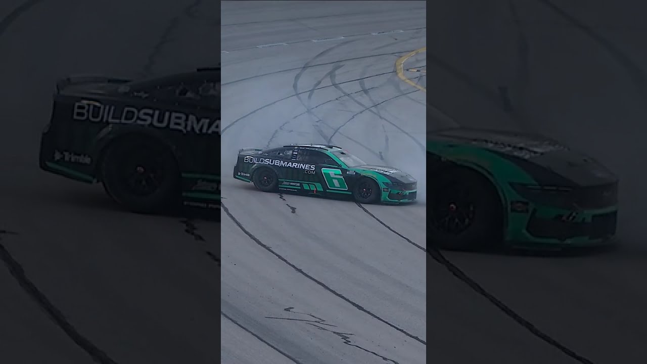 Brad Keselowski spins coming to the pits