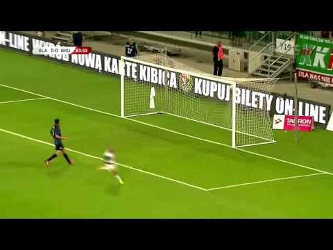 Bramka Sebino Plaku w meczu III rundy eliminacji do Ligi Europy: Ślask Wrocław-Club Brugge (