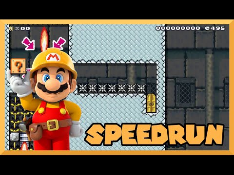 Super Mario Maker - (Speedrun) Glitch Level! Very cool!