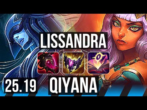 LISSANDRA vs QIYANA (MID) | 15/4/11, Godlike | KR Master | 25.19
