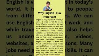 Why English Is So Important || Graded Reader || Listen And Practice