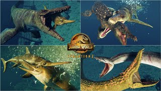 ALL MARINE REPTILES UNIQUE HUNTING ANIMATION IN JU