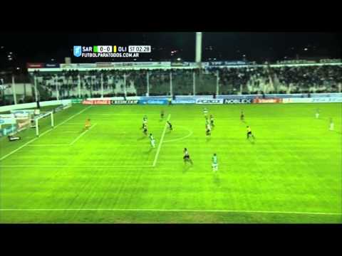 Ni de rebote la pudieron meter. Sarmiento 0 - Olimpo 0. Fecha 20. Primera División 2015. FPT.