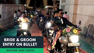 Best Bride and Groom Entry on Royal Enfield | Royal Bullet Entry on Wedding Reception