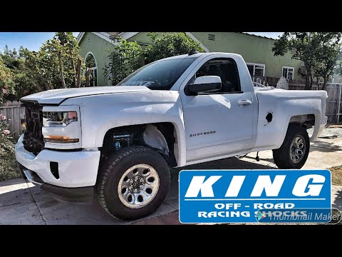 King Shocks Coilover Install On The Wrecked 2016 Chevy Silverado Z71