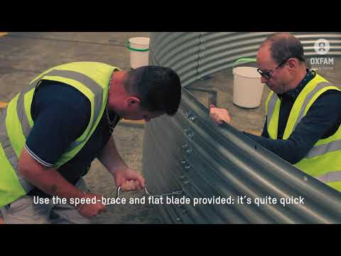 Oxfam Steel Water Tank Base Preparation and Steels Construction