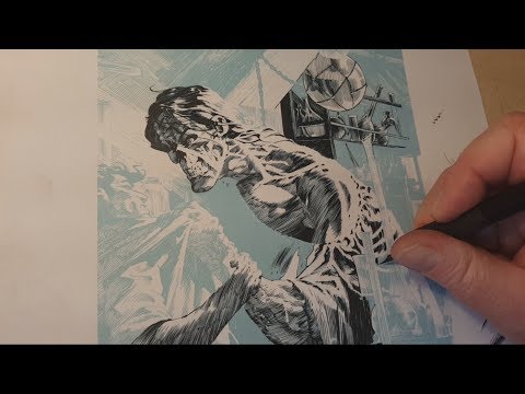 Insanely Detailed rendering with a quill  Frankenstein Wrightson Style part 7