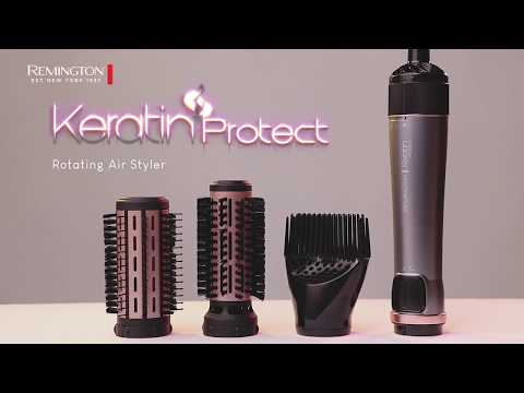 Remington Keratin Protect Rotating Air Styler | AS8810 | Keraminė šildymo sistema | Šildymo lygių skaičius 2 | 100 W | Pilkas/Juodas video