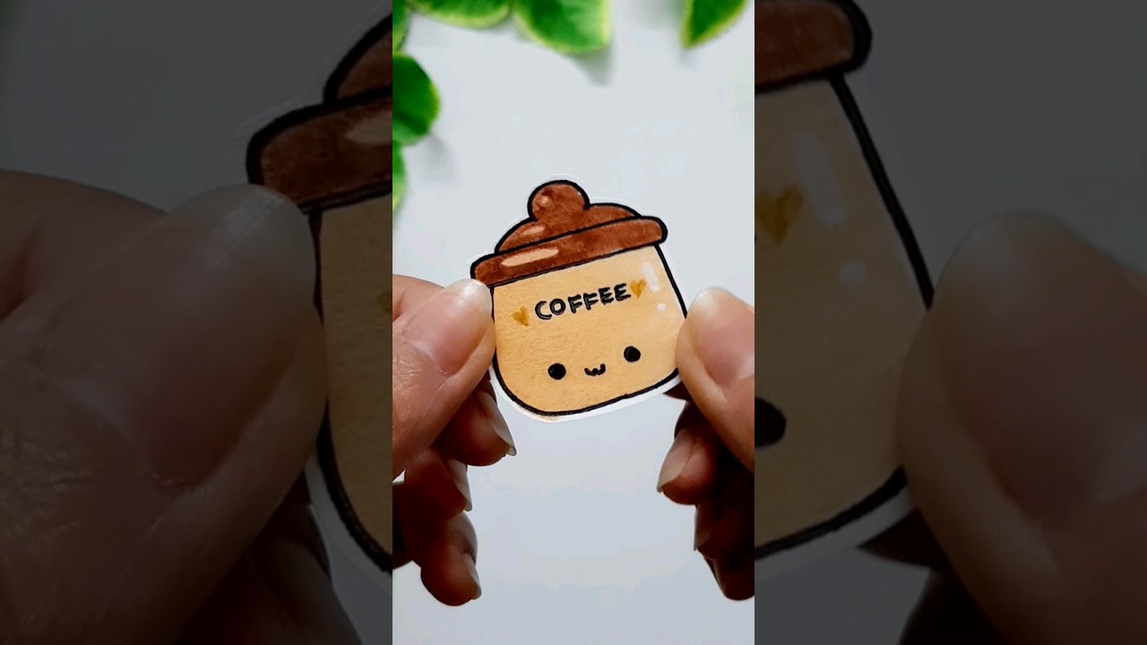 😱Diy Cutest Coffee Stickers #shorts @meowart15