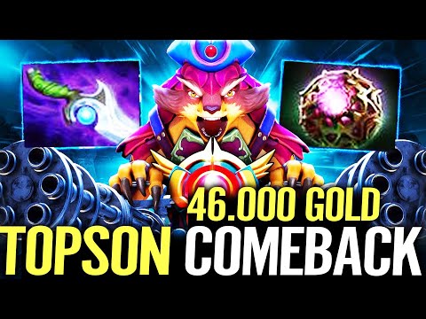 🔥 TOPSON Pangolier 46.000 GOLD Comeback — 4SEC CD Swashbuckle + Diffusal vs Giant MEDUSA Dota 2 Pro