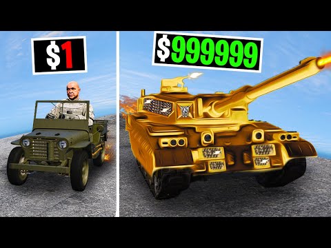 Upgrading $1 vs $1000000 Army Cars on GTA 5 RP