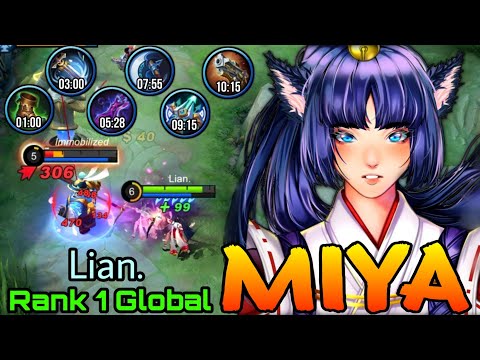 10 Min Full Build Miya Suzuhime MVP Offlane! - Top 1 Global Miya by Lian. - Mobile Legends