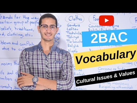 Cultural issues and values - Vocabulary 2BAC