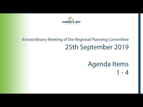 Extraordinary Meeting of the Regional Planning Committee - 25th September 2019 - Part 1