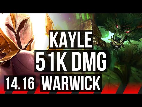 KAYLE vs WARWICK (TOP) | 51k DMG | NA Master | 14.16