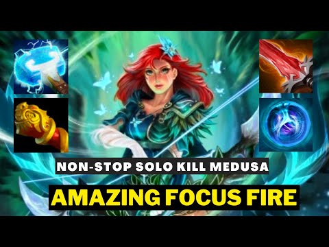 AMAZING FOCUS FIRE by Windranger | Maelstorm + Monkey King Bar Non-Stop Solo Kill Medusa Dota 2
