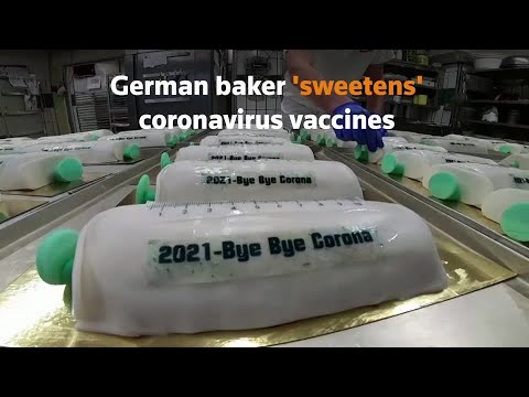 ドイツのパン屋さんが注射器型のケーキを作る (German baker creates syringe-shaped cakes)