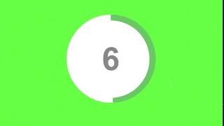 10 Second Count Down circular timer in green scree
