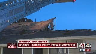 Possible lightning strike ignites Lenexa apartment fire